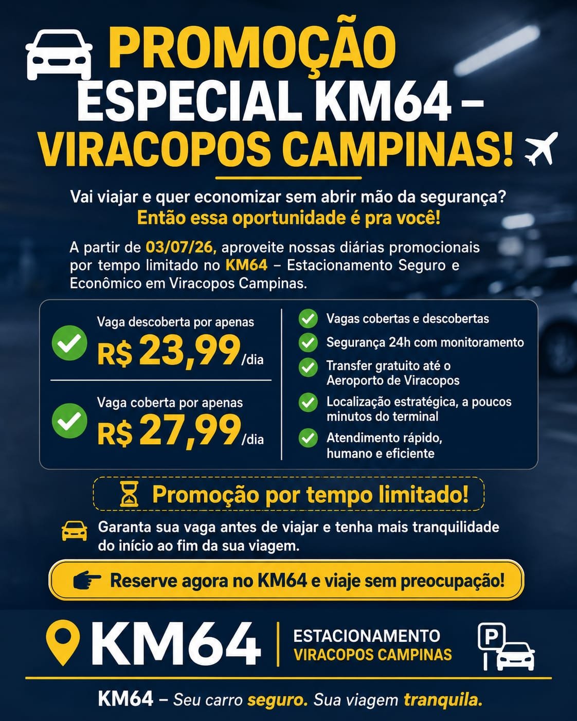 KM64 - Estacionamento Viracopos em Campinas